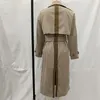 Płaszcze damskie okopy 2023 Patchwork Kolor płaszcza Kobiety X-Long Windbreaker Prosty odzież wierzchnia jesienna luźna kobietę