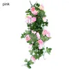 Decorative Flowers Supplies DIY Wedding Ornament Simulation Plants Lifelike Roses Wreath Wall Hanging Floral Artificial Rattan