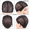 Wig Caps 5Pcs/Lot Weave Cap For Making A Wig Black Brown Wig Cap With Adjustable Strap Double Net On Front Hair Nets Plussign Lace Caps 230808