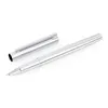 Fountain Pens Metal Silver Financial Tip Pen 038mm Shine Platinum Steel School Office Business Writing Ink Present Stationery 230807