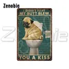 Cartoon Dieren Metalen Poster Leuke Kat Vintage Tin Teken Uw Butt Servetten My Lord Grappige Plaque IJzeren Schilderij voor Badkamer Huisdier Kamer Woonkamer Custom Decor 30X20CM w01