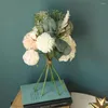 Fiori decorativi 37,5 cm INS Bouquet di fiori artificiali Pianta verde Matrimonio Decorazione domestica Artigianato finto Plantas Artificiales Para Decor