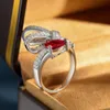 Wedding Rings PuBang Fine Jewelry 925 Sterling Silver Resizable Diamond Ring Ruby Gem Created for Women Gifts 230808