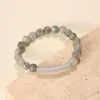 Strand Natural Round Transparent Turquoise Bead Bracelet Simple Généreux Haut de gamme Femme