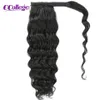 Lace tail Human Hair Wrap Around Straight Curly Water Wave Kinky 30 Inch Long Natural Color 230807