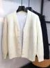 Maglioni da uomo Cardigan lavorato a maglia bianco di alta qualità di lusso moda uomo maglione vintage cappotto uomo autunno casual maglione coreano allentato uomo 230807