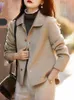 Damenjacken Mode Eleganter Frauenmantel Koreanische Version Einfache Feste Farbe Wolltemperament Lose Herbst Kurze Jacke 2023 230808