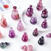 Jewelry Pouches Natural Crystal Candy Fluorite Gourd Carving Pink Purple DIY Pendant Decorative Ornaments