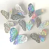 Adesivos de parede 12pcs adesivo colorido de borboleta para decoração de casa textura de metal beautiful Art Diy Craft Supplies 230808