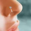 Flor strass clipe no nariz piercing falso argola no nariz sem piercing em aço inoxidável punho de orelha cristal jóias para o corpo