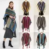 Schals Bohemian Faux Kaschmir Vintage Quaste Schal Winter Warme Ethnische Wind Poncho Frauen Verdickt Gestrickte Cape Lose Reise Mantel