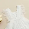 Robes de fille Ma Gaun Bayi Perempuan Bayi Baru Lahir 0-24M Gaun Pesta Tutu Bulu Renda pour Anak Perempuan Pesta Ulang Pernikahan
