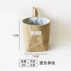 Badtillbehör Set Jute Cotton Linen förvaringspåse Desktop Basket Hanging Pocket Organizer Toy For Cosmetic Sundries Box Decor