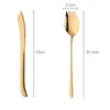 2pcs/set Western Tableware Set Long Handle Stainless Steel Spoon Fork Spork Steak Knife Metal Soup Table Service Dinnerware tool