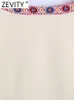 Женские жилеты Zevity Women Vintage Position Floral Emelcodery короткая жилетка Ladies Patcwork Patchwork национальный стиль повседневной жилет Tops CT1395 230808