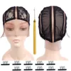 Wig Caps Sthree Strands Braid Front Lace Wig Caps for Making Wigs Kit Mesh Base Machine Made Stretchy Net Medium with Adjustable Strap 230807