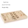 Watch Boxes Cases Beige Velvet Jewelry Tray Jewellery Organizer Storage Box Watch Holder Necklace Ring Earring Pendant Stand Series 230807