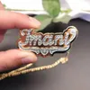 Подвесные ожерелья Luer Hip Hop Letter Name Название Crystal Double Clated Chokers Персонализированные фирменные украшения для подарков 230807