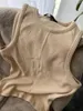 Damen Tanks 2023 Frauen Sommer Khaki Baumwolle gestrickt Tank Top ärmellos O-Ausschnitt Weste Kleidung lässig einfach gerippt Basic hochwertige Tops