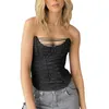 Gürtel Damen S Y2K Rüschen Off-Shoulder Bluse Verführerisches Schnür-Bustier Tube Top Offener Rücken Figurbetonte Crop Tops Trendige Streetwear