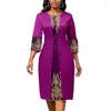 Robes décontractées femmes robe rétro taille serré coupe ajustée manches 3/4 broderie dentelle florale couture robe Streetwear