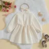 Robes de fille Ma Baby Gaun Anak Perempuan Anak-anak Bayi Balita Ruffle Gaun Lengan pour Anak Perempuan Ikat Kepala Musim Gugur Musim Semi