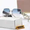 Gafas Gafas de sol de diseñador Moda para mujer Sin marco Rectángulo Revestimiento Gafas de sol de cuerno de búfalo UV400 Gafas de madera para hombre Eyelgasses
