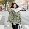 Women's Trench Coats Winter Large Loose Fur Collar Medium Length Down Jacket Female 90 White Duck Lace-up Style Overcoat Jackets 2023