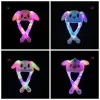 Articles de fête LED lumière en peluche chapeau dessin animé Animal Cap pour lapin chat lapin oreille lumière mobile chapeaux adultes enfants Noël hiver chapeaux chauds FY5492