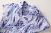 2023 Zomer BlauwBloemenprint Jurk Mouwloos V-hals Lange Maxi Casual Jurken A3Q102216