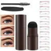 Mejoradores de cejas One Step Eyebrow Stamp Shaping Kit Set Maquillaje Cejas Impermeable Contorno Stencil Tint Natural Stick Hairline Powder Enhance 230807