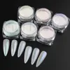 Nail Glitter 6Pcs Pearl Powder Set Avec Brosse Aurora Chrome Shimmer Blanc Sirène Frottant Poussière Pigment Manucure NTY451 230808