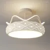 Plafonniers Couronne Led Lustre Lampes Suspendues Pour Enfants Chambre Éclairage Intérieur Or Design Moderne Dimmable Luminaire