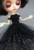 Doll Bodies Parts Black Princess Dress for Blythe Dolls Year Evening Party Dress for BJD Blythe Dolls Off Shoulder Outfits Clothes Accessories 230807