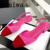 Pink Toe Sandals 882 Sweet Round Chunky Slingback Ladies Summer Fashion High Heel Holidays Sandalies for Women 2 32 3