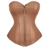 Bustiers Corsets Gothique En Cuir Overbust Pour Femmes Plus La Taille Sexy Lingerie Top À Lacets Taille Cincher Corset Victorien