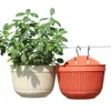 Planters Pots Pot Bunga Gantung Rotan Imitasi Pot Tanaman Bunga Semisirkular Resin Pagar Keranjang untuk Balkon Taman Dalam Ruangan
