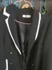 Kvinnors kostymer Unxx Spring Women Blazer 2023 Autumn Ladies Suit Coat Overized Long Sleeve Black Tops Double Breasted Overcoat Femme