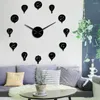 Wall Clocks Floating Air Balloon Art DIY Giant Clock Kid Room Nursery Silent Movement Decorative Frameless Large Watch