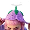 Basker mode beanie hatt för kvinnor flickor virka frukt stickat ull garn keps hink y2k söt vuxen huvudbonad