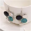 Серьги колье набор Minhin Special Circle Design Sier Acsessy Accessy Accessessy Blue Jewelry для женщин Высококачественные веревки Dhgarden Dhodj