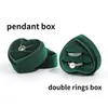 Smyckeslådor hjärtformad låda sammet ring par hänge enkelt utsökta förvaring 230808
