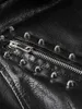 Женская кожаная искусство 2023 Женщины Осень Зимние Зимние мягкие куртки Coats Lady White Black PU Заклака Zipper Epaulet 3D Print Streetwear Hkd230808