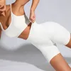 Women's Shorts Summer White Women Yoga Sets Workout Short Set Ribbed Seamless Femme Gym Sport Shorts Fitness Quick Dry Women's Summer Suit 230807