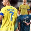 2023 2024 Al Nassr FC Voetbalshirts Ronaldo Heren Kindertenue Uniform 23 24 Home Geel CR7 Jongens Voetbalshirt Al-Nassrs Uit Derde MARTINEZ Saoedi-Arabië Maillots De Foot