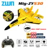 ElectricRC Aircraft RC Plane ZY530 24G With LED Lights Remote Control Flying Model Glider EPP Foam Toys Airplane For Children Gifts 230807