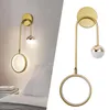 Luminária de parede com luzes LED nórdicas em casa, cabeceira, lâmpadas douradas, quarto, sala de estudo, arandelas ajustáveis, leitura