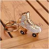 Shoe Parts Accessories Keyring Bag Charm Pendant Keys Holder Roller Skates Diamond Keychain Jewelry Key Chain Women Girl Gifts Drop Deliv