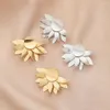 Stud Earrings Selling Personalized Trendy Metal Lotus Flower Gilded Petals Frosting Fashion Sweet Cool Women's Jewelry Gifts