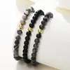 Lien Bracelets 3pcs / set Yoga Chakra Couple Reiki Guérison Naturel Violet Agate Cristal Bracelet Pour Femmes Hommes À La Main Stretch Bijoux